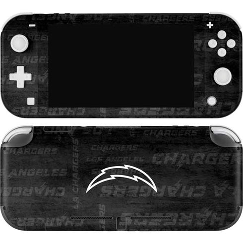 NFL Los Angeles Chargers Black & White Nintendo Switch Lite Skin